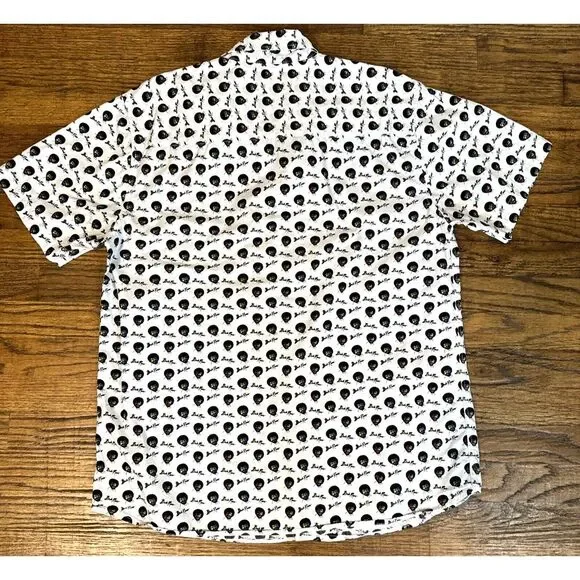 Men's Black and White Casual Button Down Shirt - Picture 5 of 8